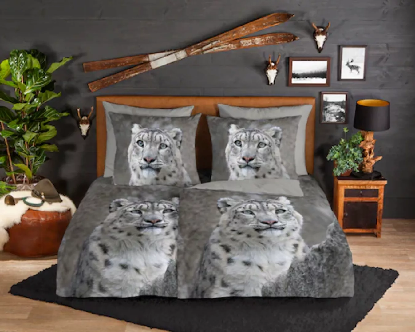 Bettwäsche Catlife grau Baumwolle B/L: ca. 135x200 cm günstig online kaufen