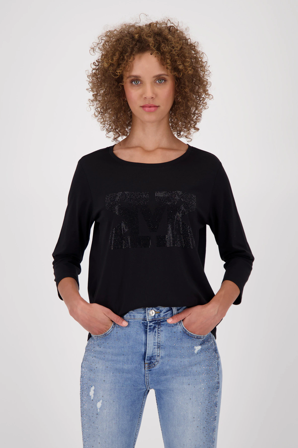 Monari Langarmshirt "Shirt Basic Schmuck", Mit Schmuckdetails günstig online kaufen