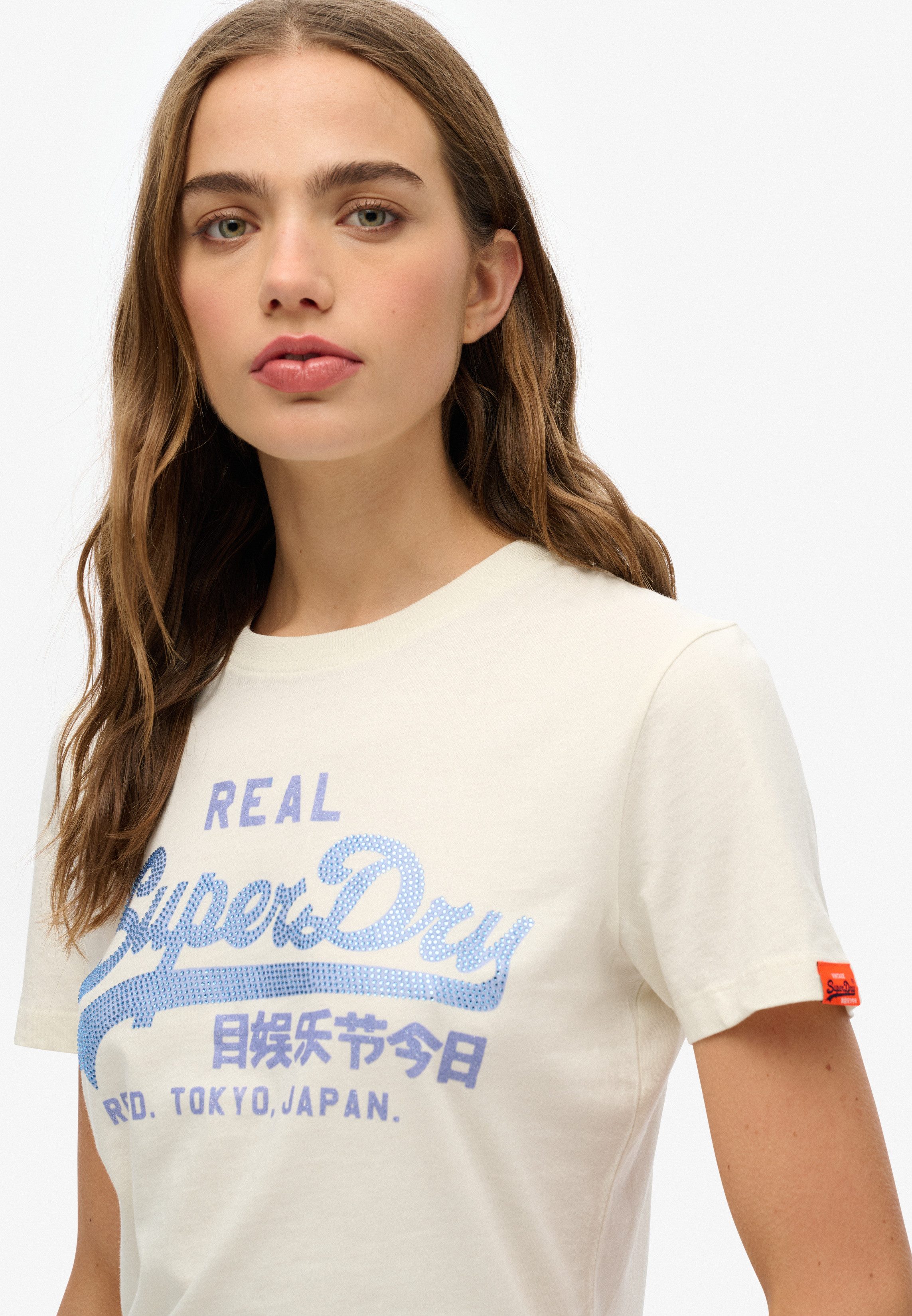 Superdry Kurzarmshirt VL RHINESTONE SLIM TEE günstig online kaufen