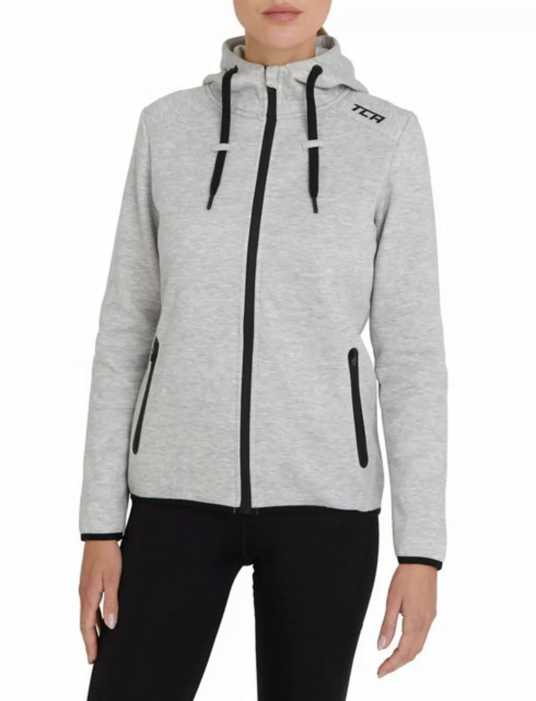 TCA Trainingspullover TCA Damen Revolution Hoodie, Hellgrau, Kapuze, Reißve günstig online kaufen