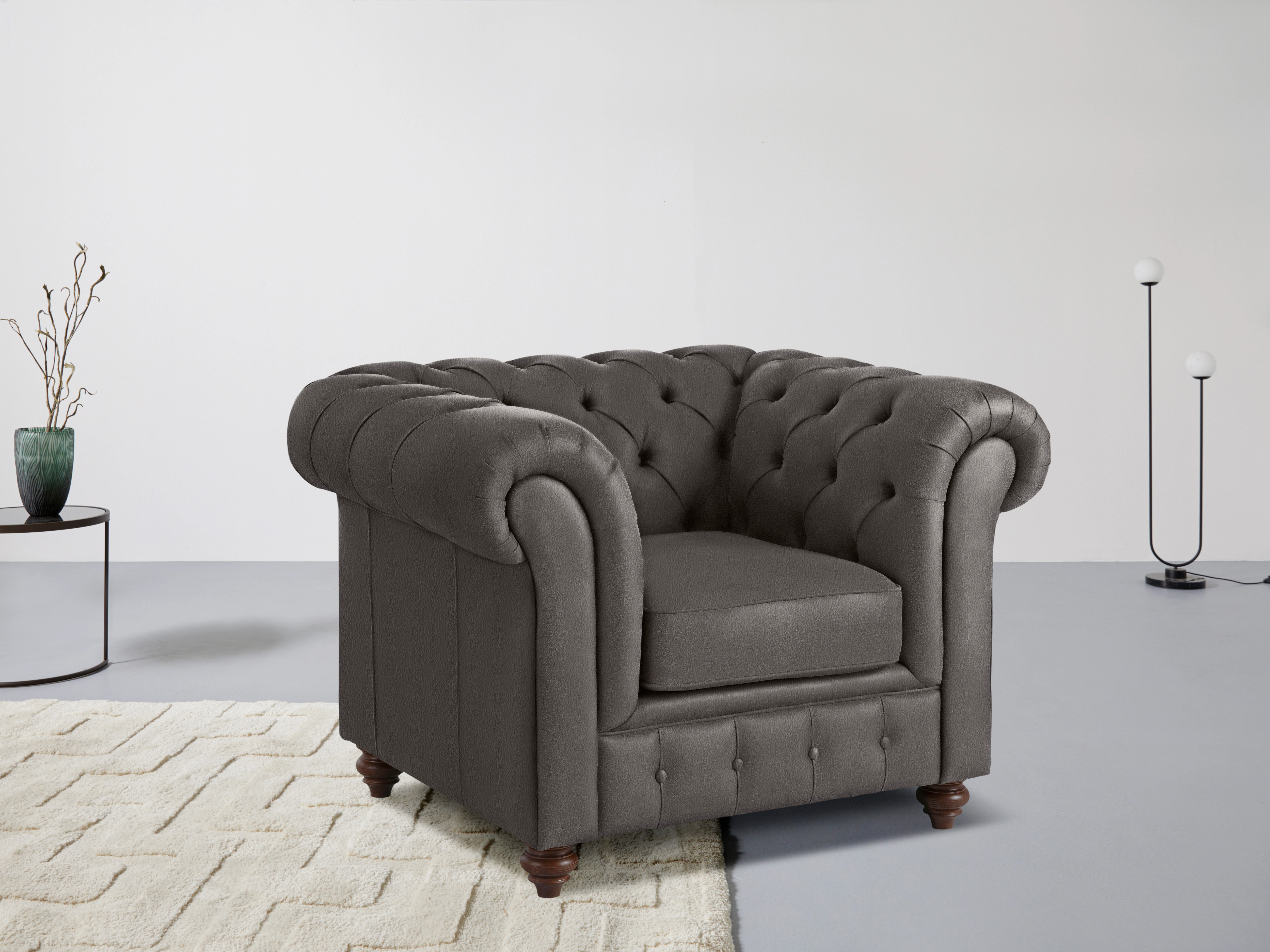 Home affaire Sessel »Chesterfield B/T/H: 105/69/74 cm«, mit hochwertiger Kn günstig online kaufen