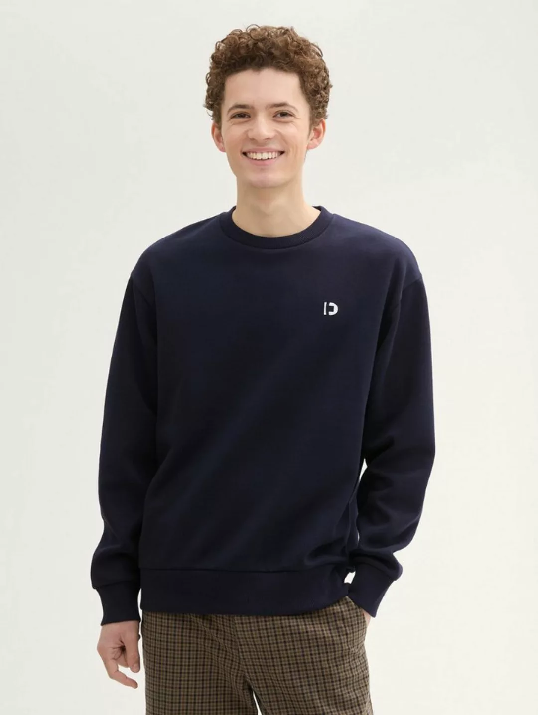 TOM TAILOR Denim Sweatshirt Basic Sweatshirt mit Logo Print günstig online kaufen