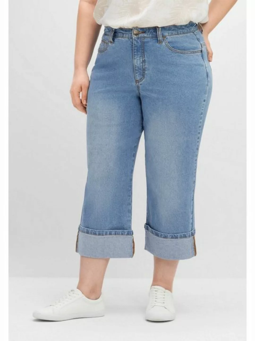 Sheego 3/4-Jeans "Große Größen", mit weiter Beinform im Dad-Stil günstig online kaufen