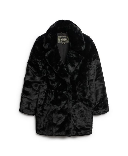 Superdry Kurzmantel VINTAGE MID FAUX FUR COAT Black günstig online kaufen