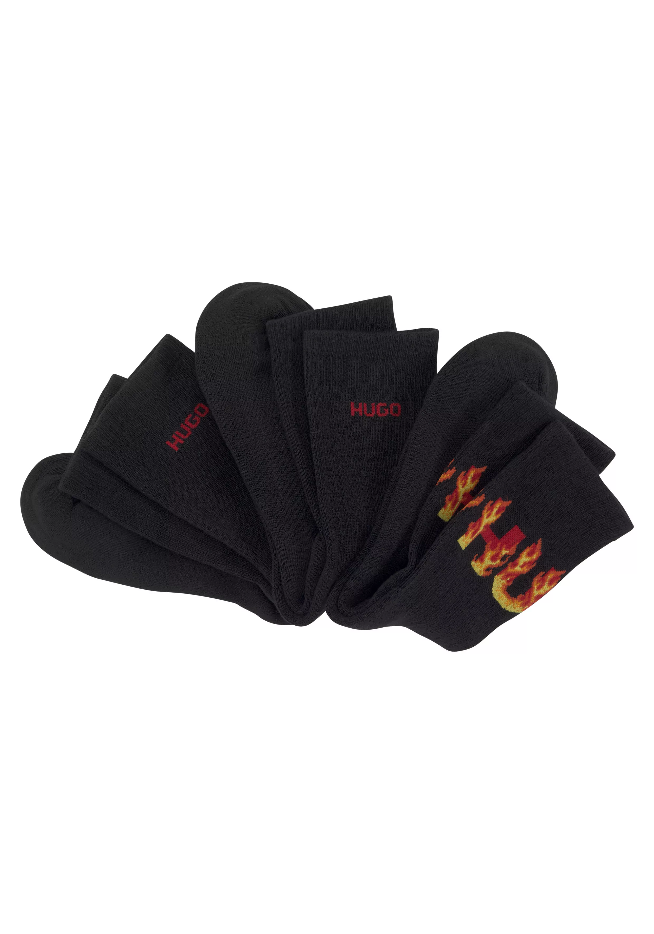 HUGO Underwear Freizeitsocken "3P QS RIB FLAMES CC 10258019 01", (Packung, günstig online kaufen