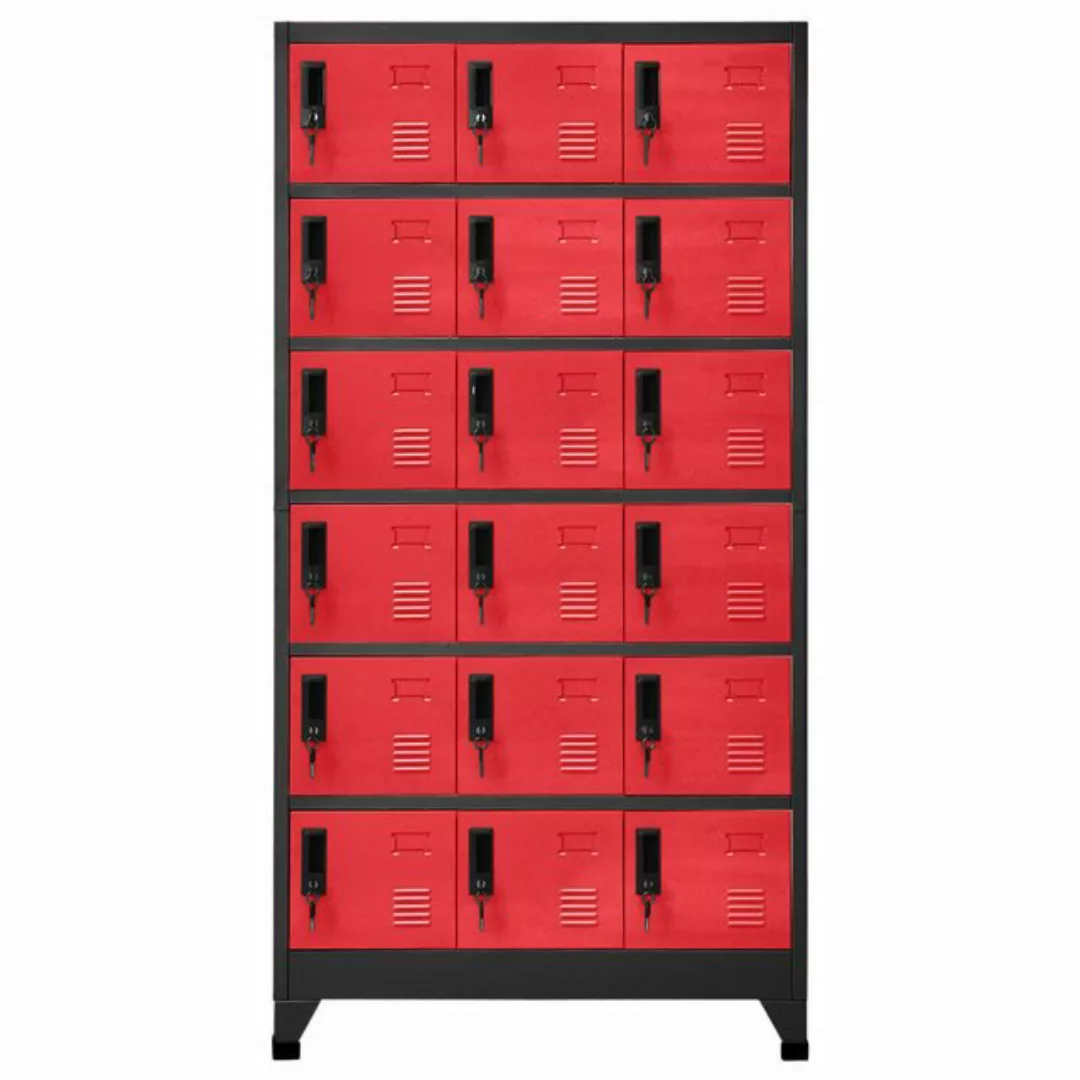 vidaXL Mehrzweckschrank Schließfachschrank Anthrazit und Rot 90x40x180 cm S günstig online kaufen