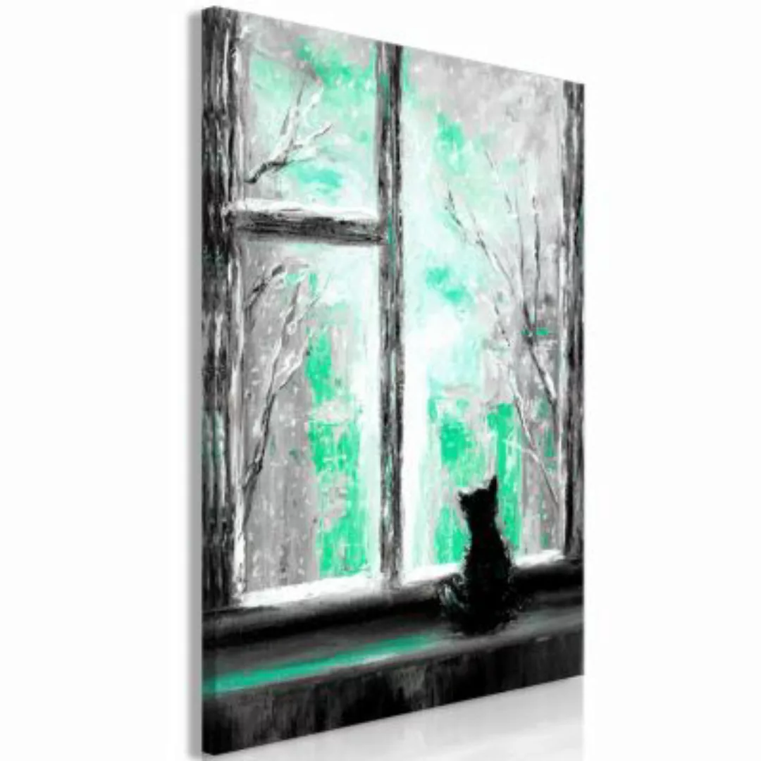 artgeist Wandbild Longing Kitty (1 Part) Vertical Green grau/grün Gr. 40 x günstig online kaufen