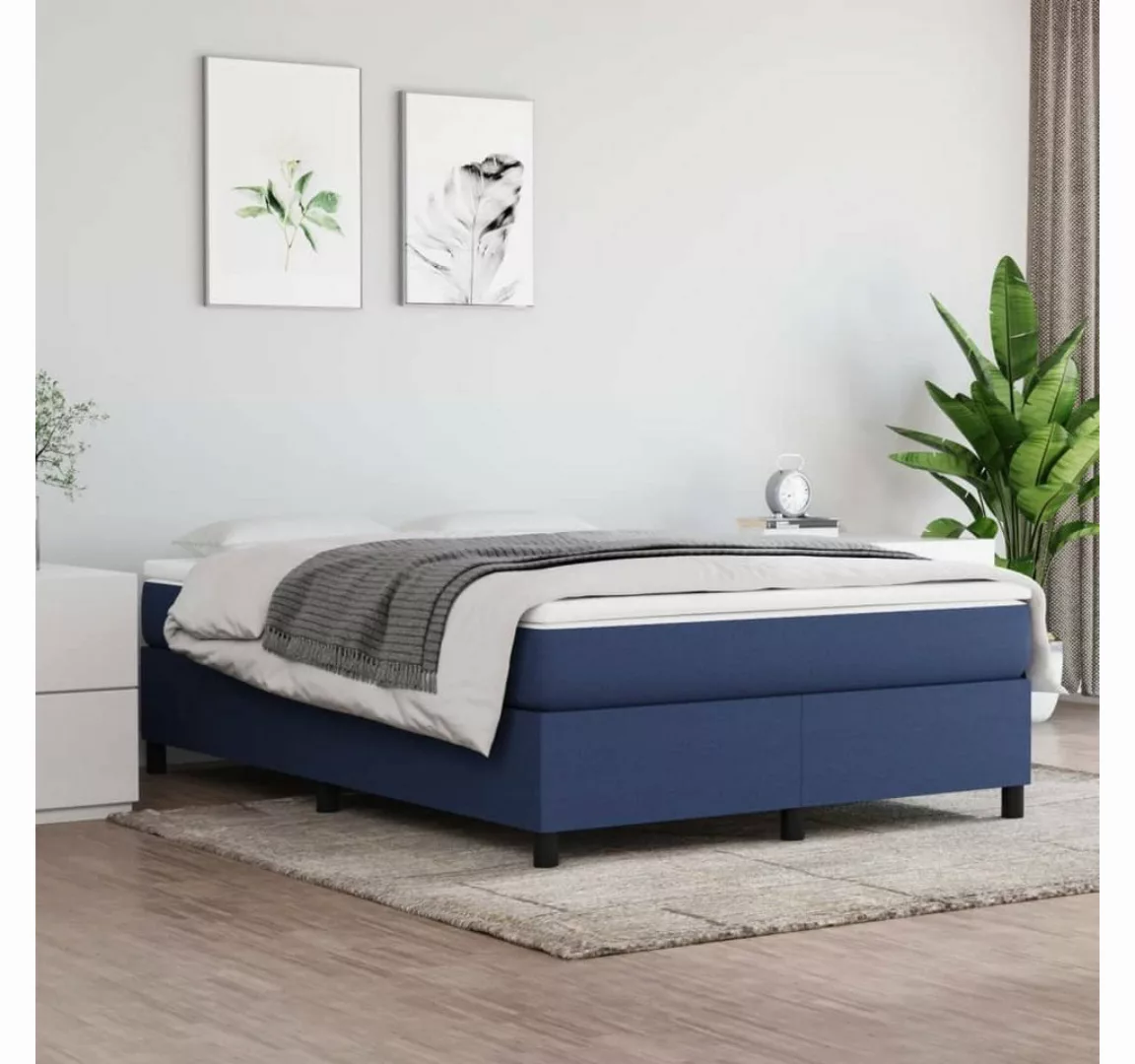furnicato Bett Boxspringbett Blau 140x190 cm Stoff günstig online kaufen