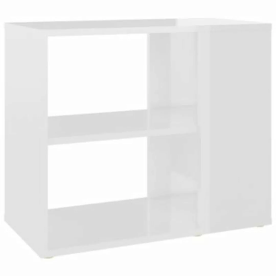 vidaXL Beistelltisch Hochglanz-Weiß 60x30x50 cm Holzwerkstoff Beistellschra günstig online kaufen