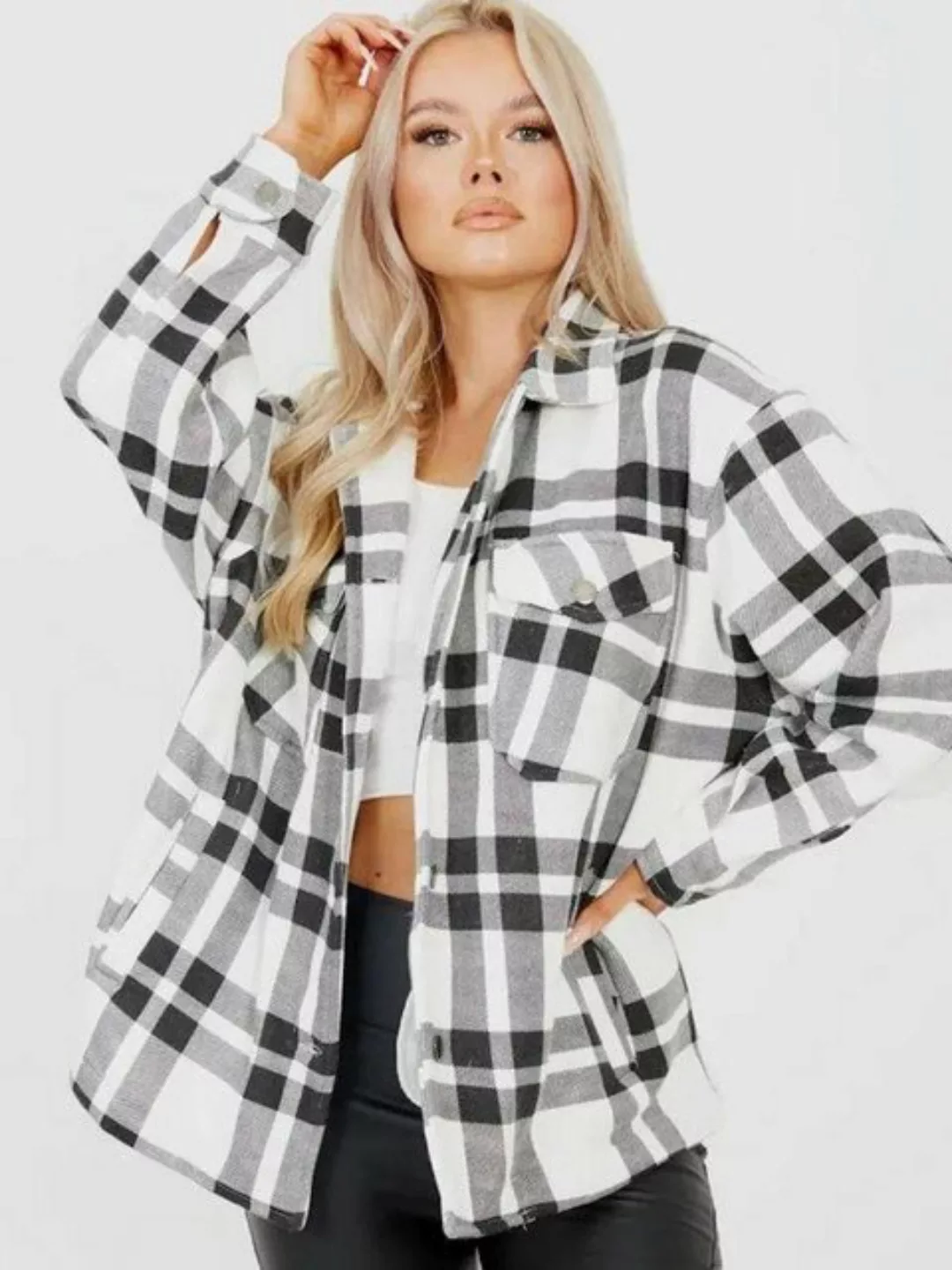 Worldclassca Flanellhemd Worldclassca Oversized Karo Hemd Hemdjacke Kariert günstig online kaufen