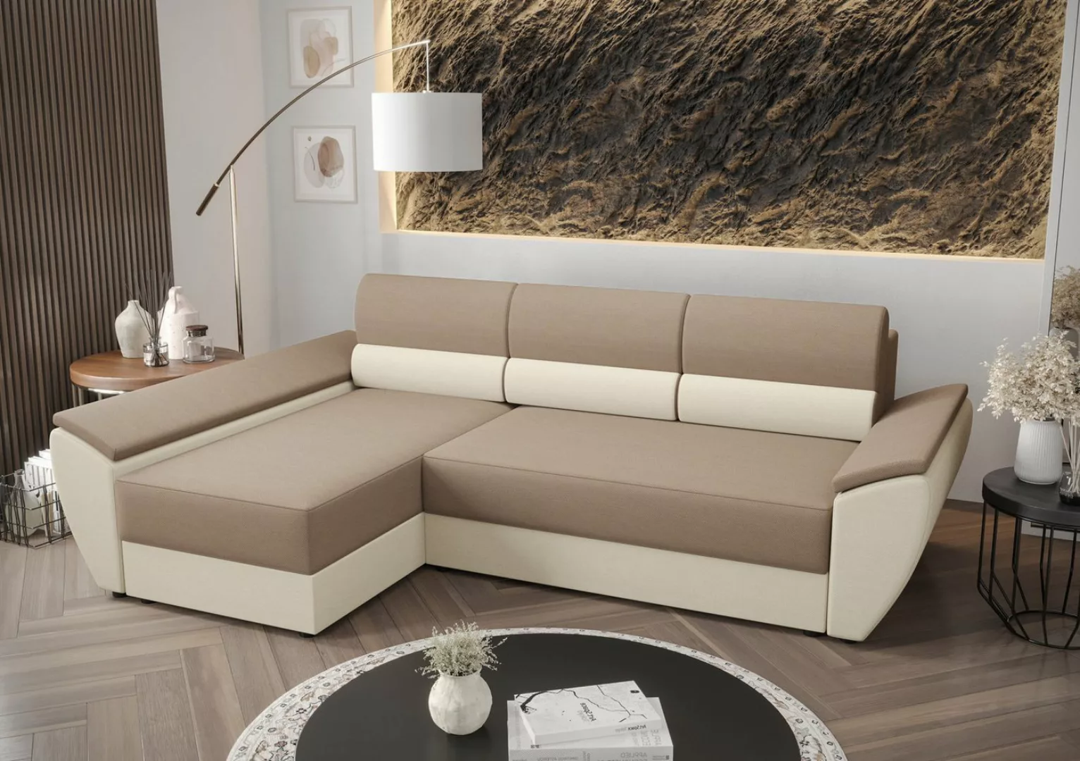 ALTDECOR Ecksofa REB-L3, Couch mit Schlaffunktion, Stauraum Wohnlandschaft günstig online kaufen