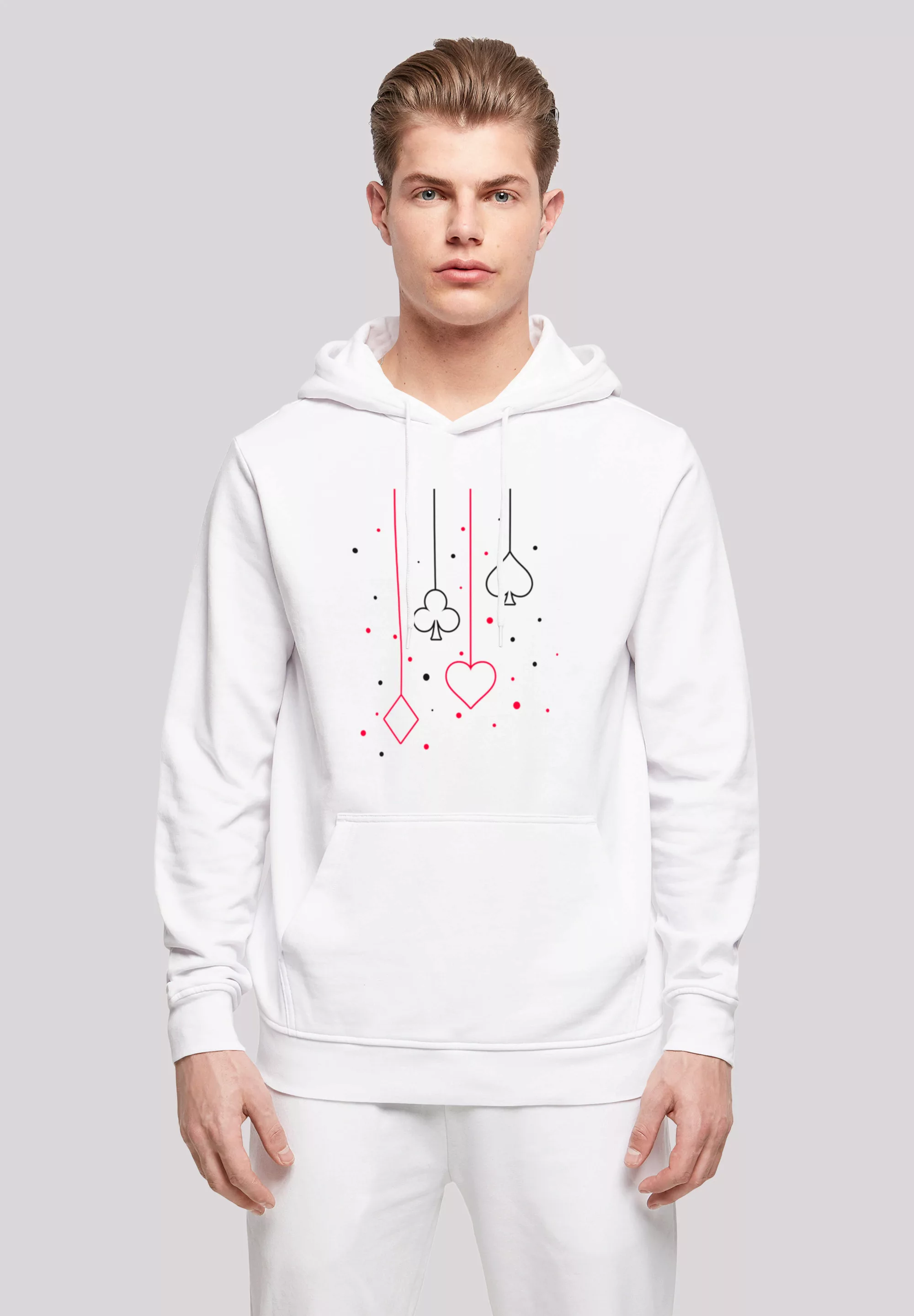 F4NT4STIC Kapuzenpullover "Kreuz Pik Herz Karo Poker Kartenspiel", Print günstig online kaufen