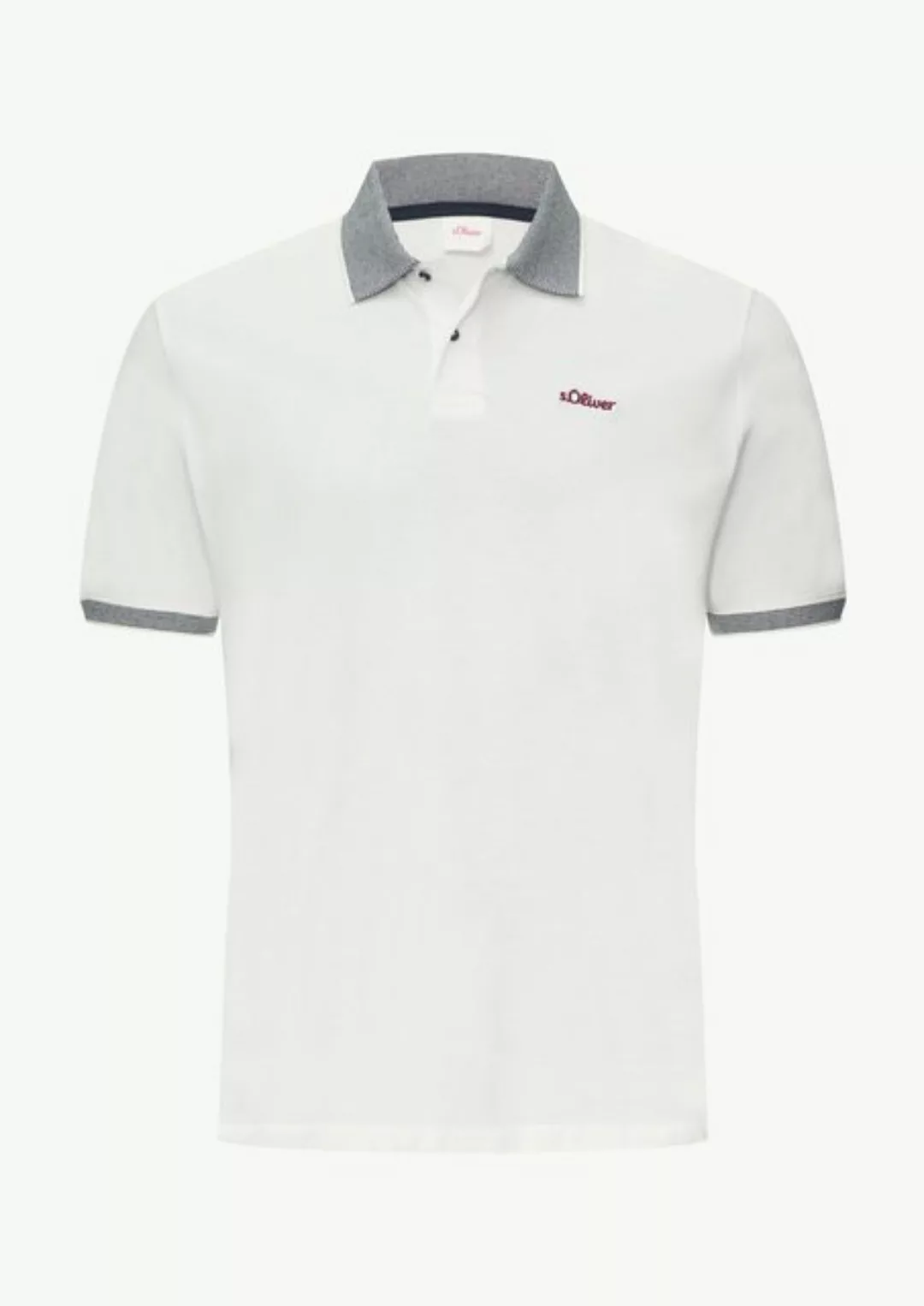 s.Oliver Kurzarmshirt Poloshirt mit Kontrast-Details Kontrast-Details günstig online kaufen