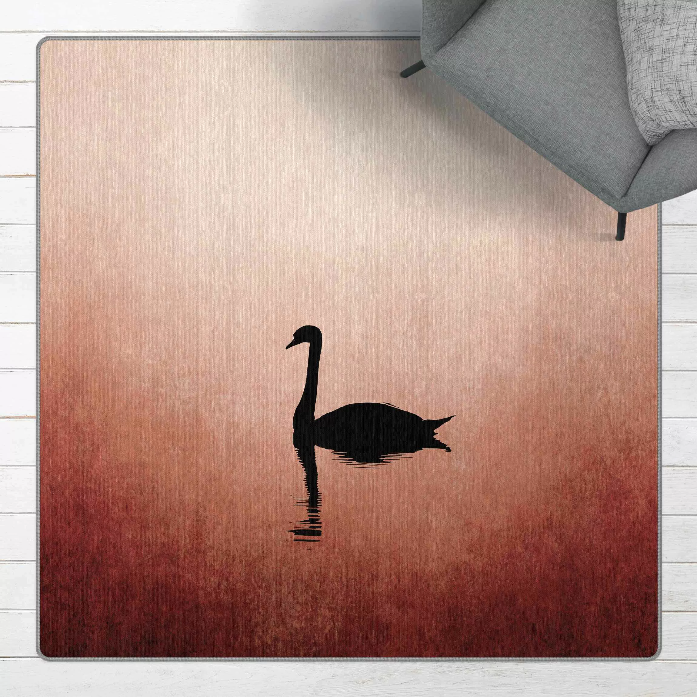 Teppich Schwan im Sonnenuntergang günstig online kaufen