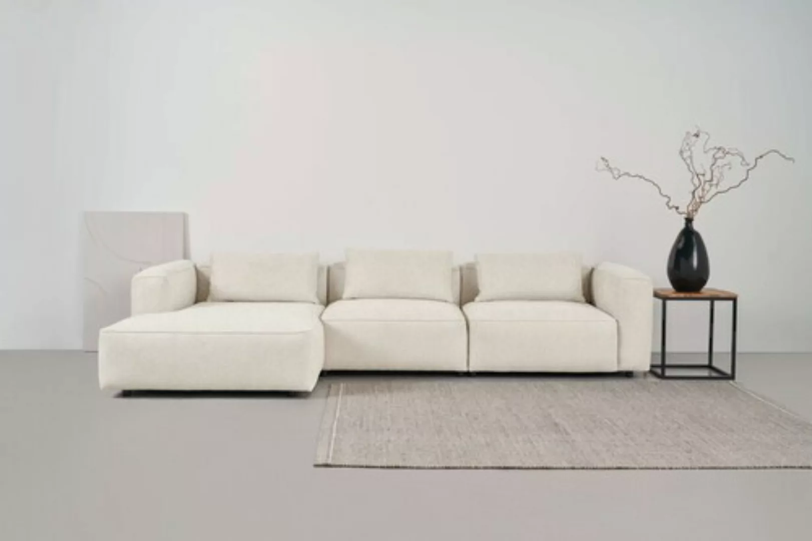 andas Ecksofa "Tvinnet", Breite 317 cm, extra tiefe Sitzfläche, kubisches S günstig online kaufen