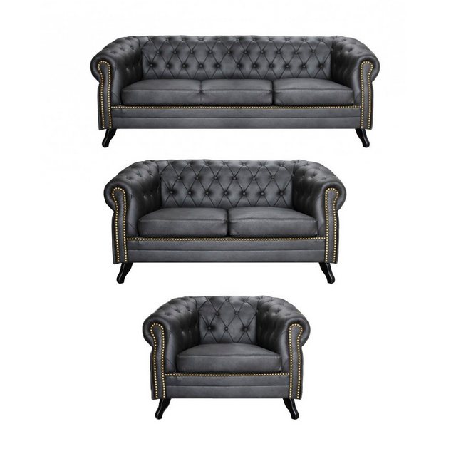 Xlmoebel Sofa Chesterfield Sofa Set 3+2+1 Glasgow Polstermöbel Polster Garn günstig online kaufen