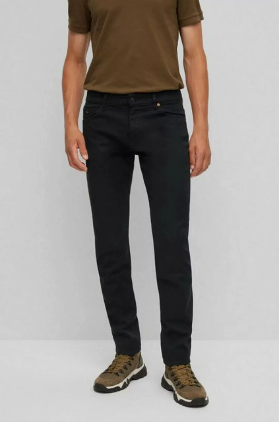 BOSS ORANGE Slim-fit-Jeans SCHWARZE SLIM-FIT JEANS AUS KOMFORTABLEM STRETCH günstig online kaufen