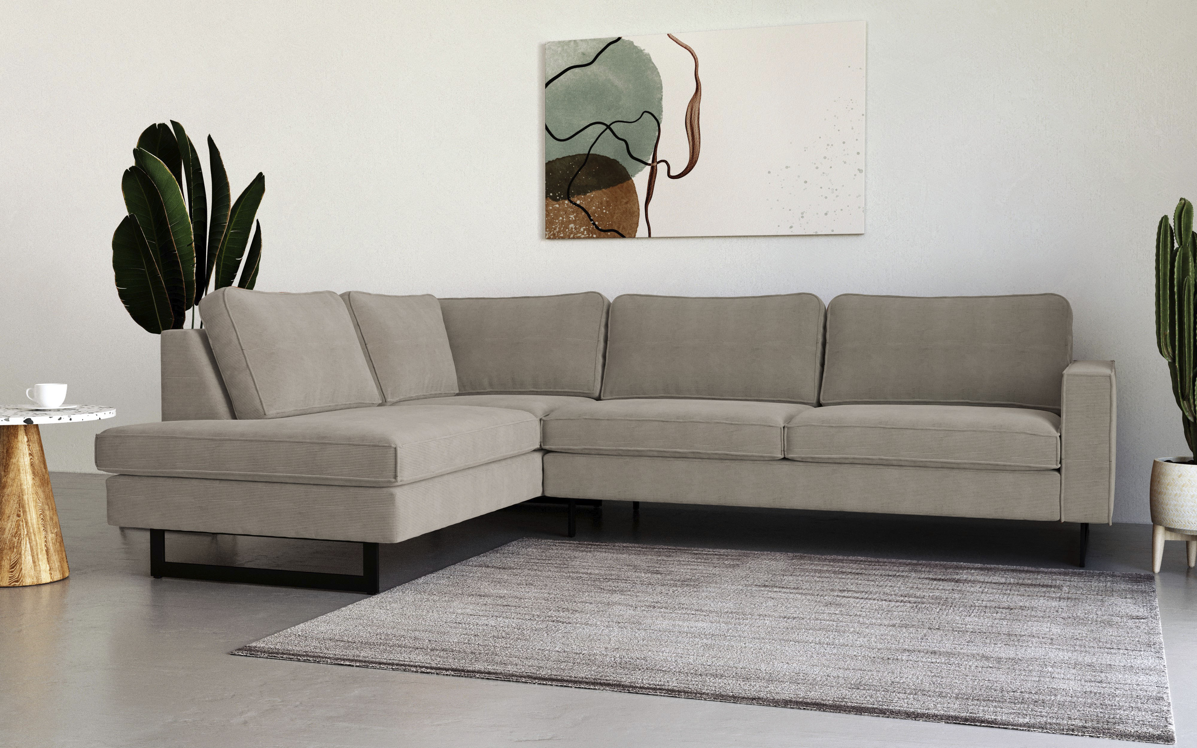 Places of Style Ecksofa »Pinto, 290 cm, Ottomane links / rechts«, Cord, Fei günstig online kaufen