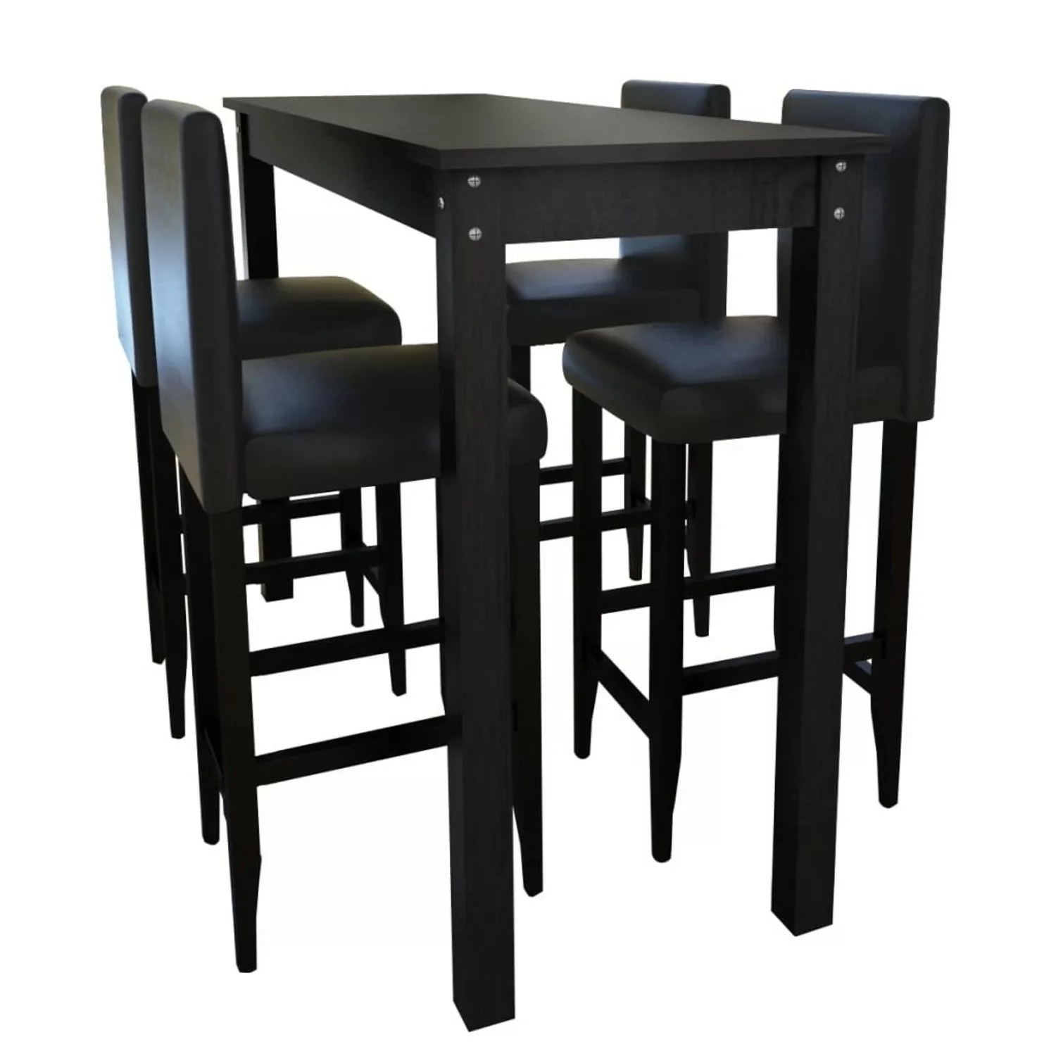 Barset Bartisch Mit 4 Barhockern Schwarz günstig online kaufen