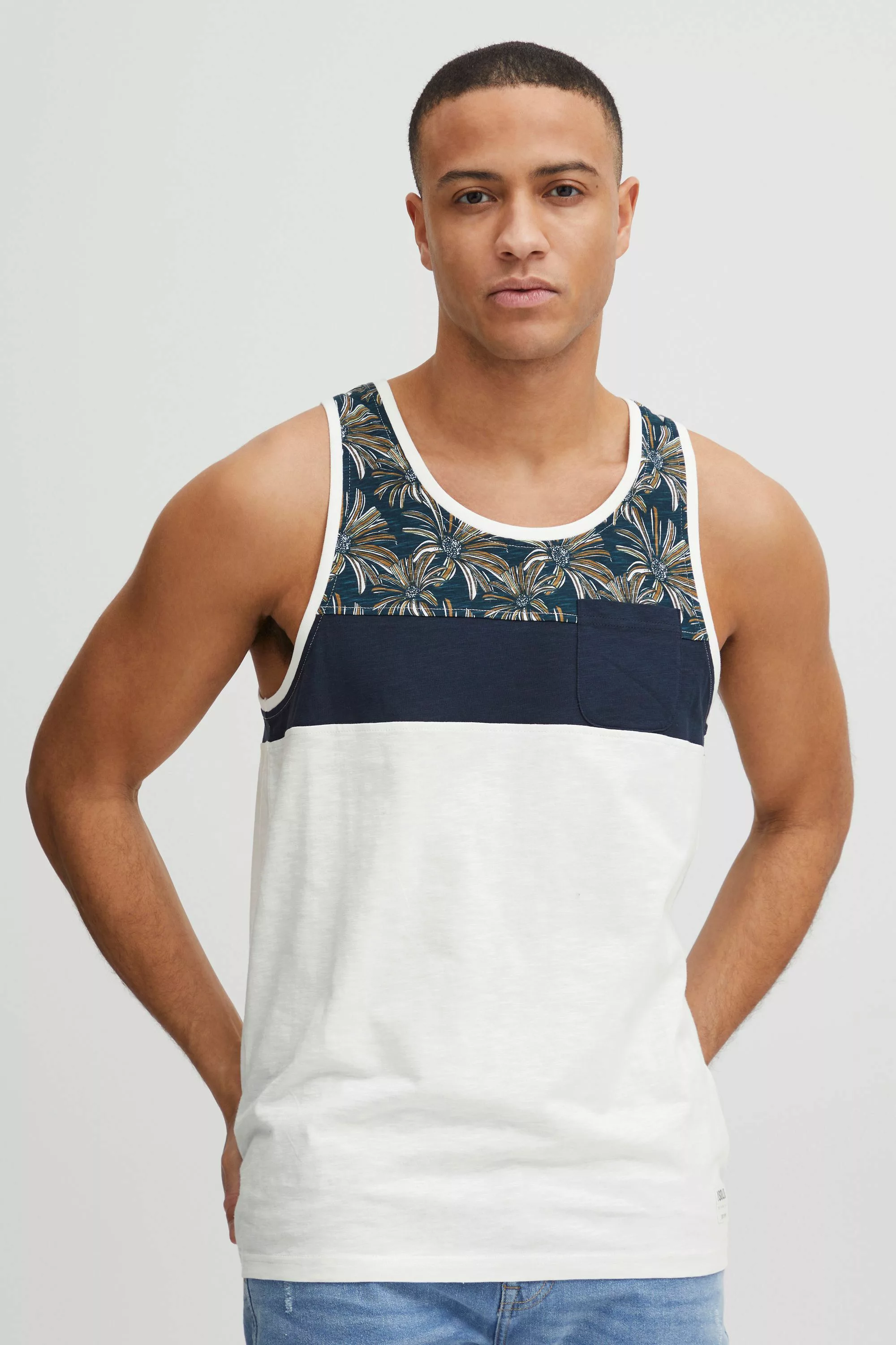 !Solid Tanktop SDFlo ärmelloses Shirt mit Blumen-Print günstig online kaufen