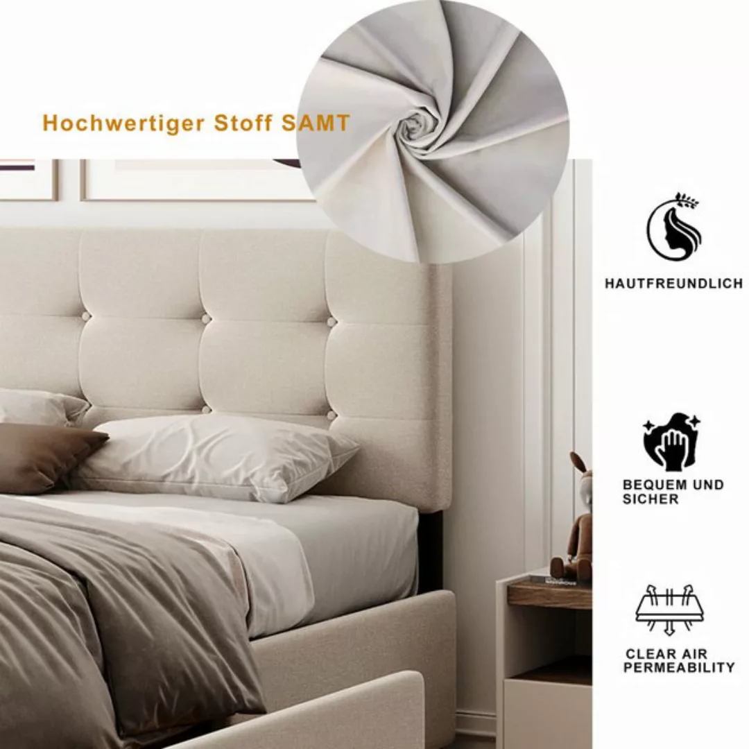 MODFU Bett Funktionsbett Doppelbett, Gästebett, mit Schubladen (mit Lattenr günstig online kaufen