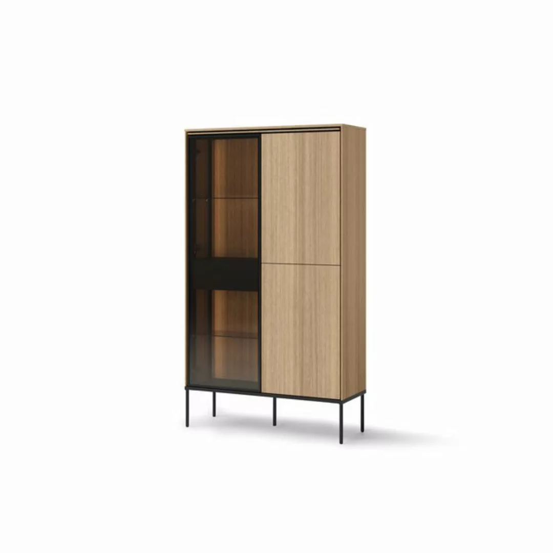 yourhouse24 Vitrine VISSO VI-01 mit Beleuchtung Eiche linear günstig online kaufen