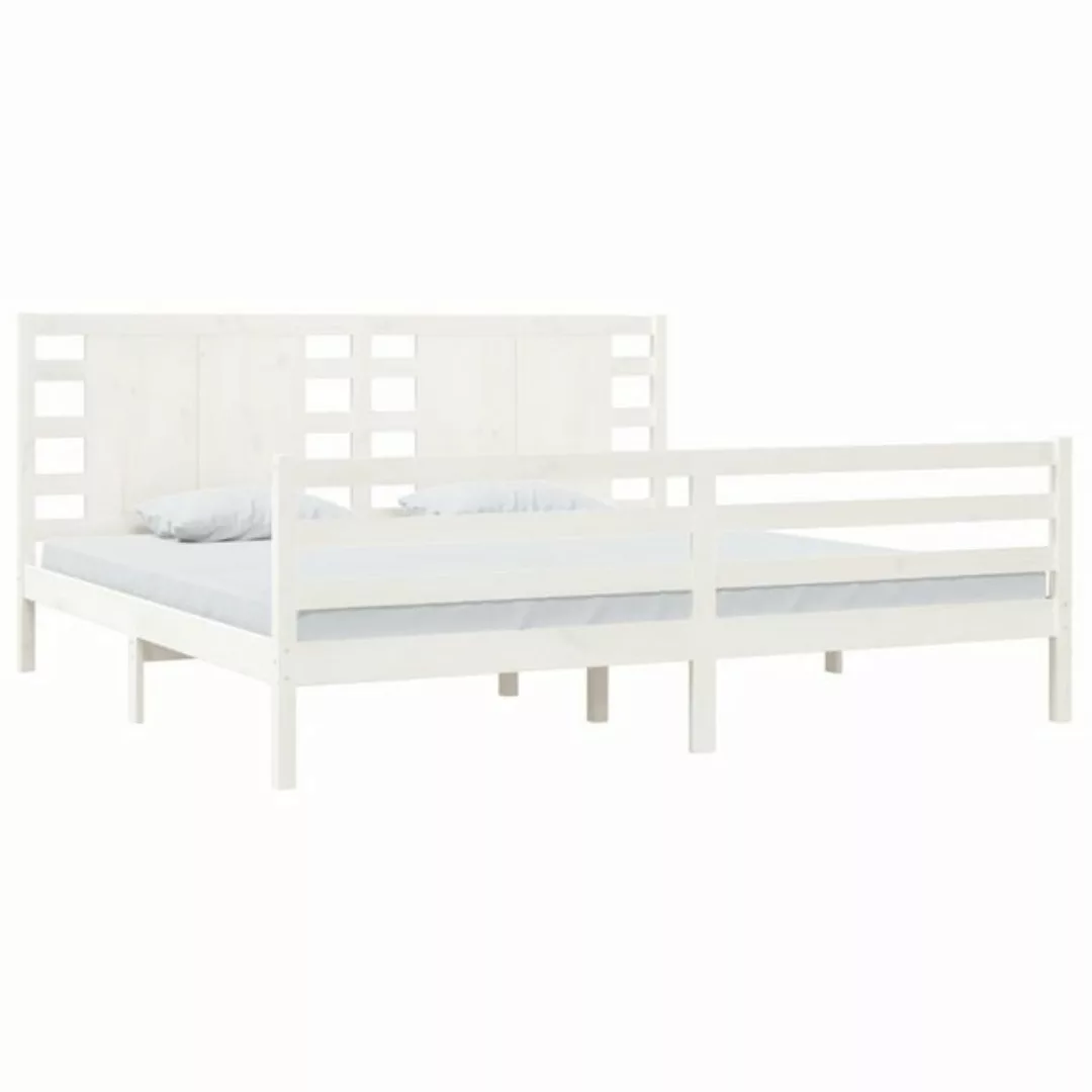 vidaXL Bettgestell Massivholzbett Weiß Kiefer 200x200 cm Bett Bettgestell D günstig online kaufen