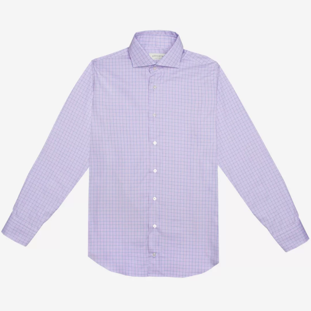 Hemd  gewebe prince of wales  violett 100% reine baumwolle twill doppelt ge günstig online kaufen