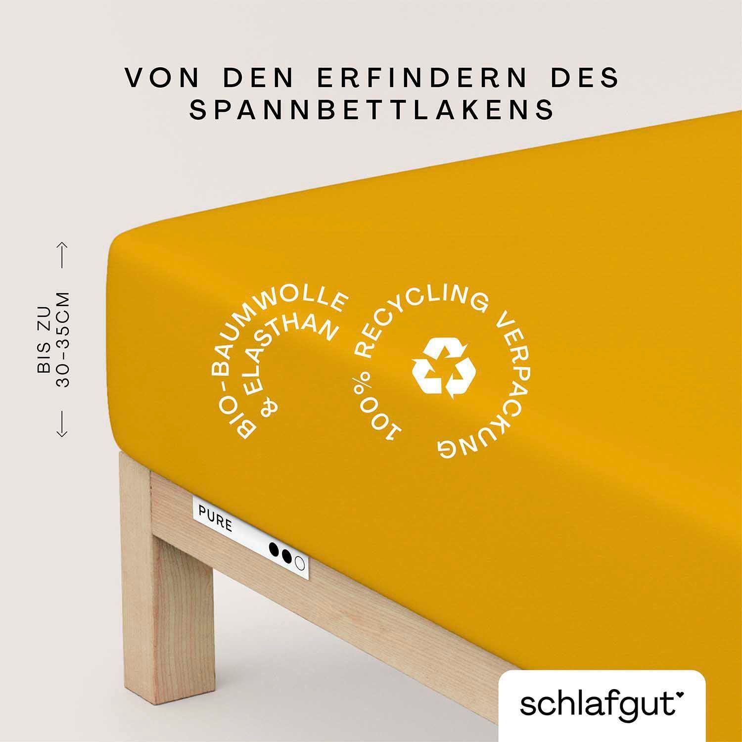 Schlafgut Spannbettlaken »PURE Bio-Baumwolle mit Elasthan, dehnbar blickdic günstig online kaufen