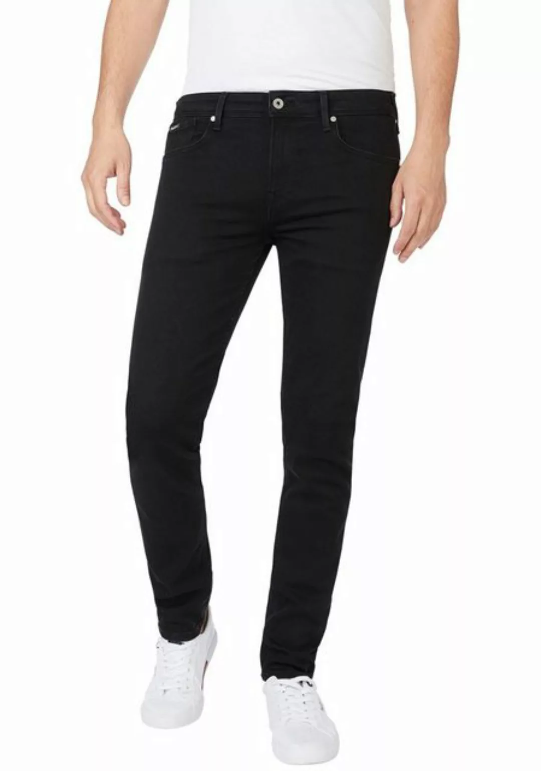 Pepe Jeans Herren Jeans Finsbury Skinny Fit - Schwarz - Clean Black günstig online kaufen