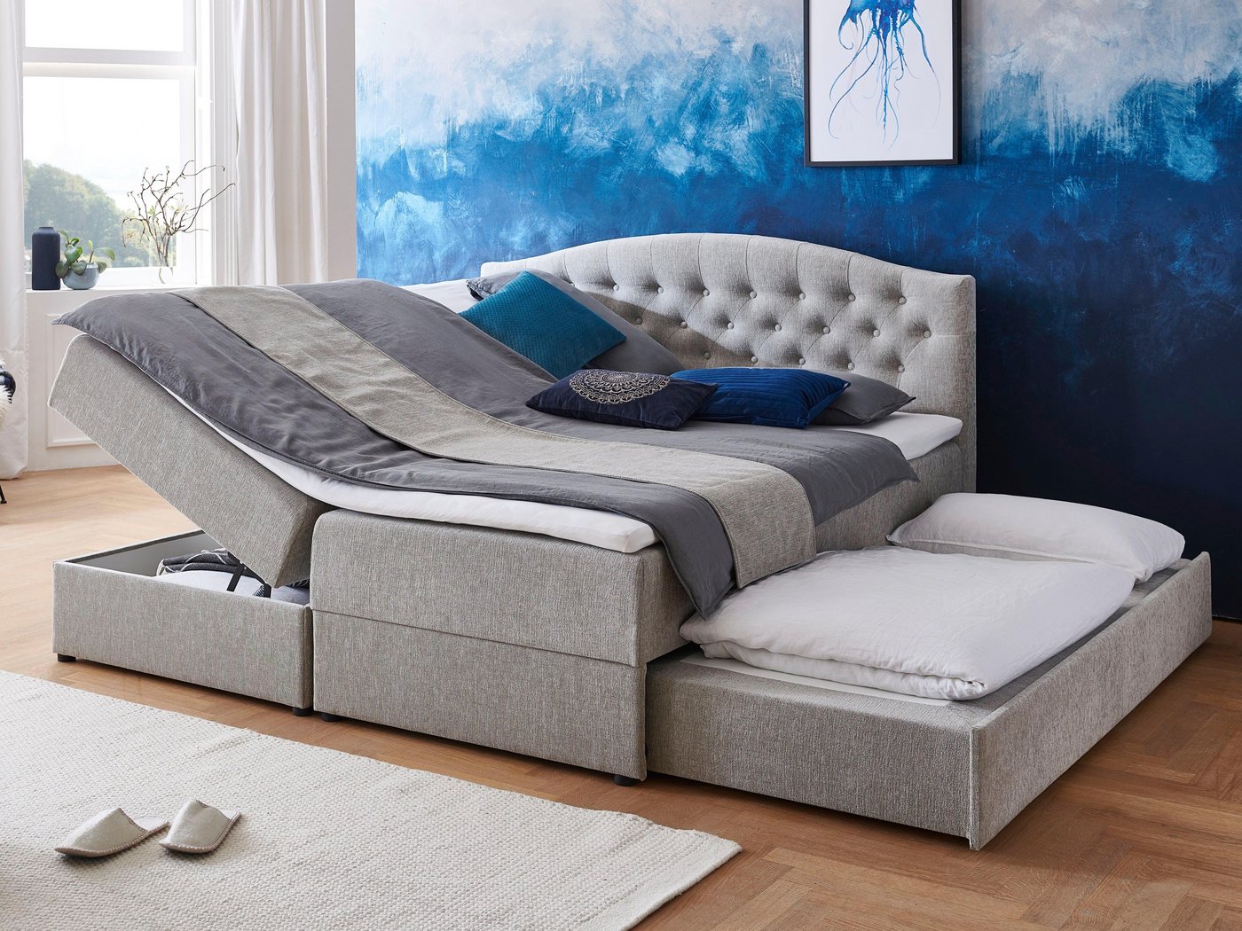 ATLANTIC home collection Boxspringbett "Lotte", mit Topper, Bettkasten und günstig online kaufen