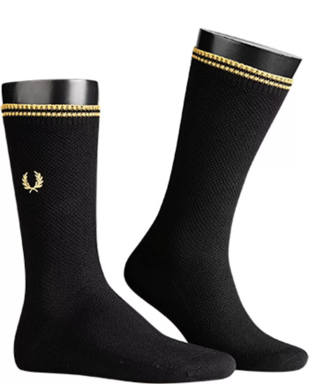 Fred Perry – Socken in Schwarz mit Zierstreifen günstig online kaufen