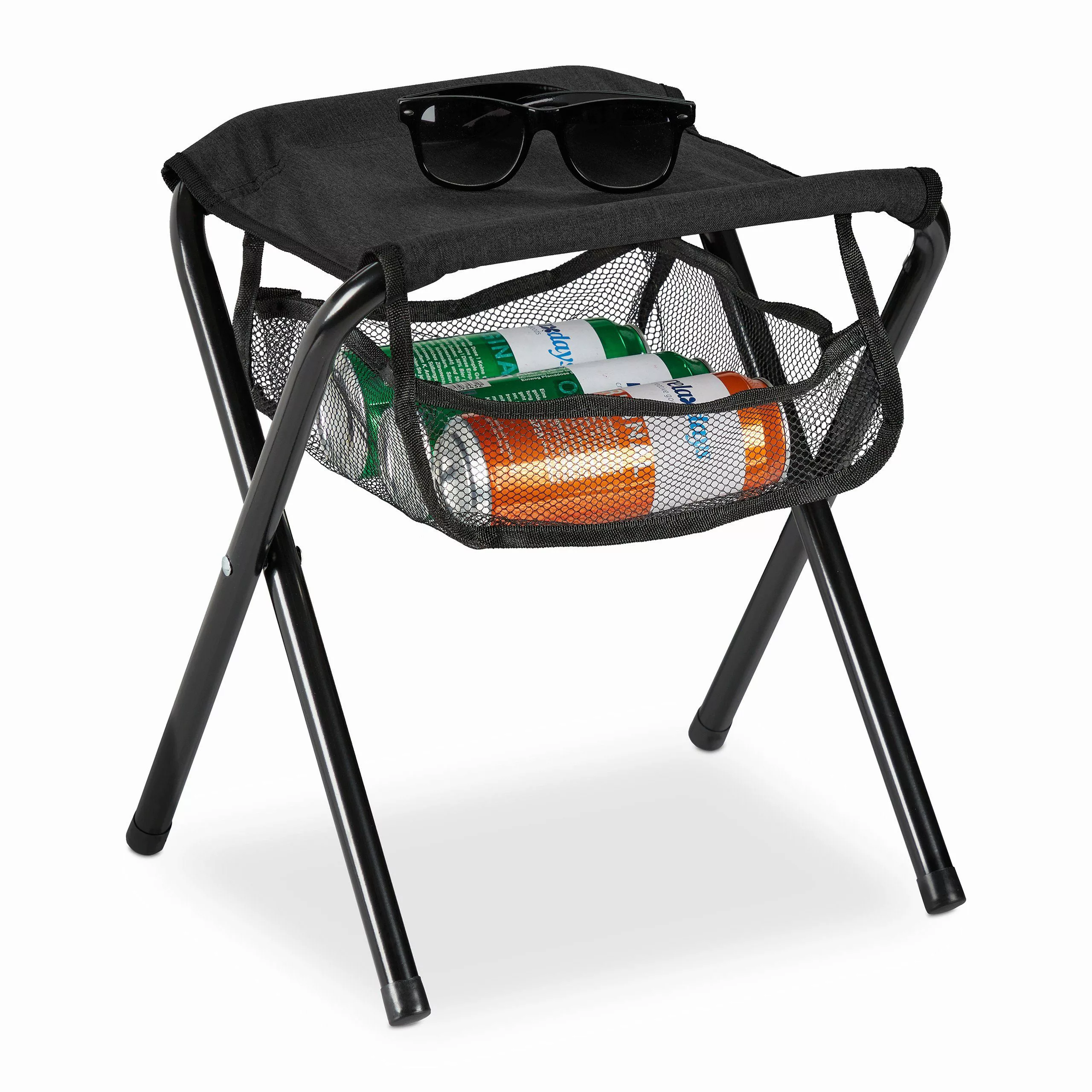 relaxdays Campinghocker Schwarzer Klapphocker bis 120 günstig online kaufen