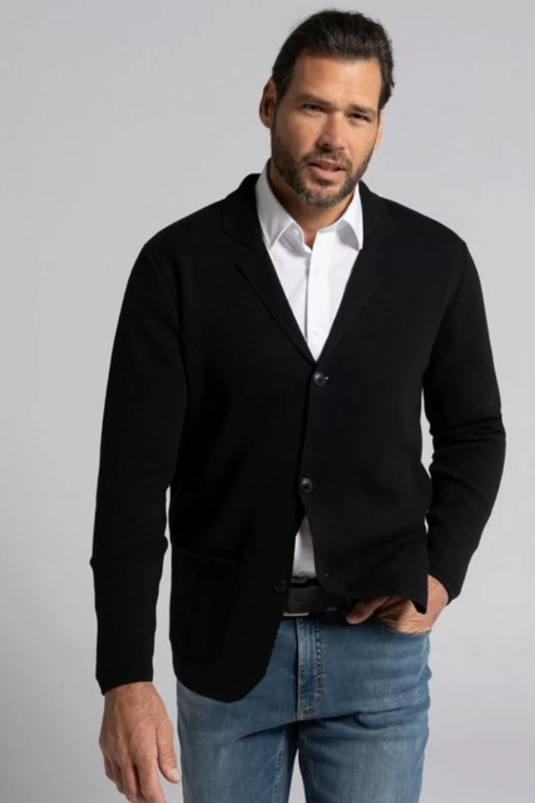 JP1880 Poloshirt Stricksakko FLEXNAMIC® Milano-Strick Reverskragen günstig online kaufen