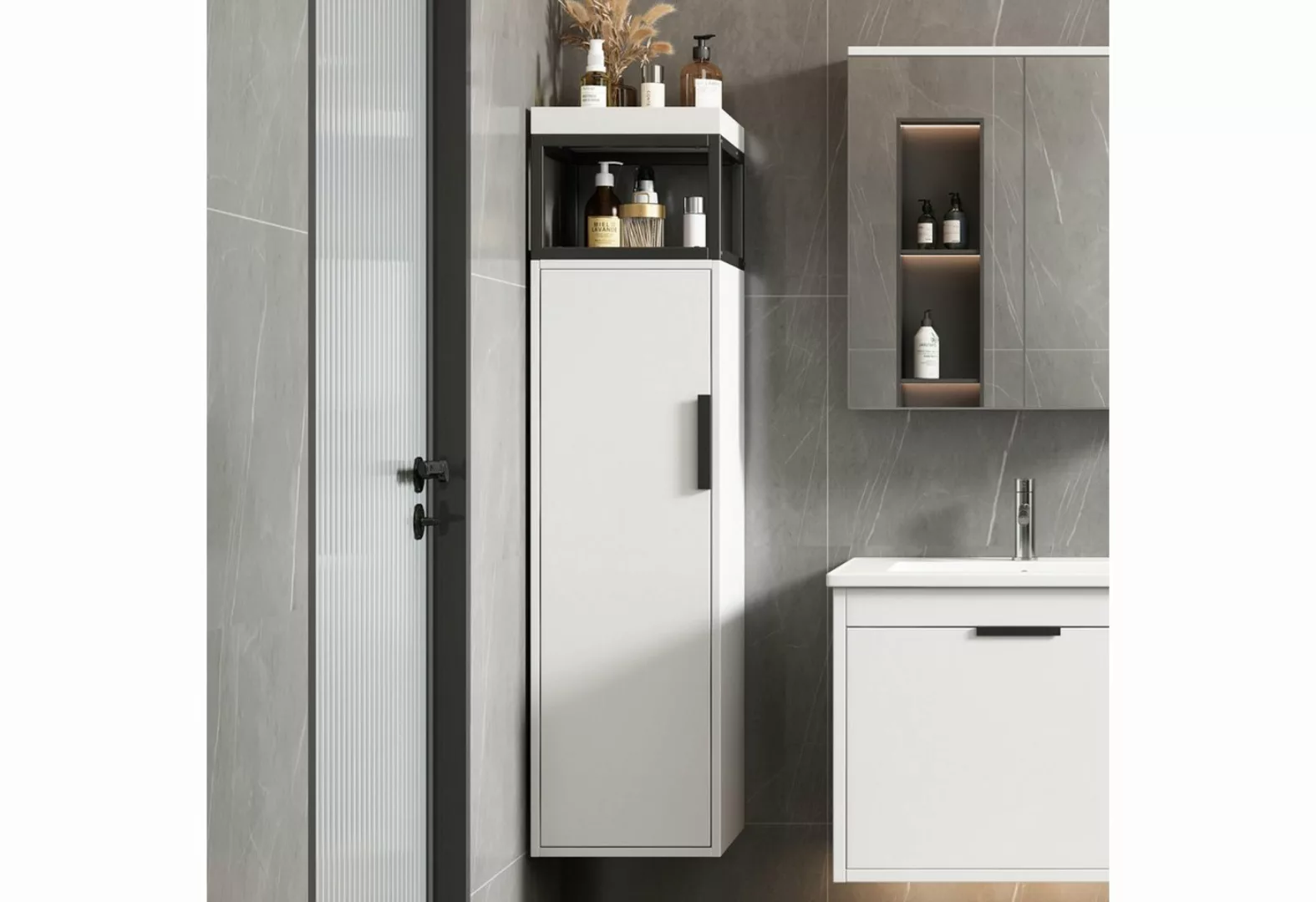 BlingBin Eckschrank Badezimmerschrank Badezimmermöbel mit Ablagefächern (1e günstig online kaufen