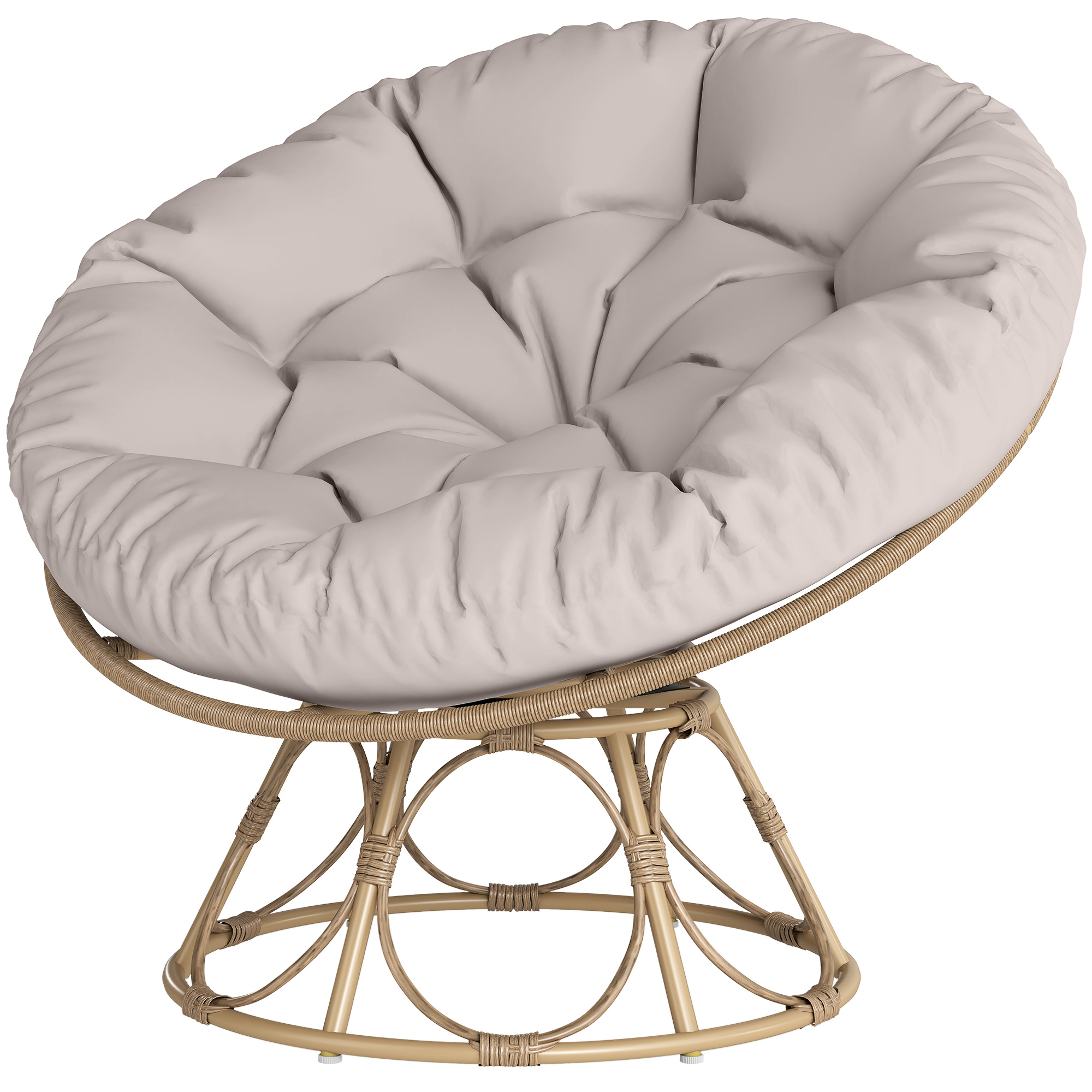 Outsunny Papasansessel Rattan 360° drehbar Korbsessel mit Sitzkissen Durchm günstig online kaufen