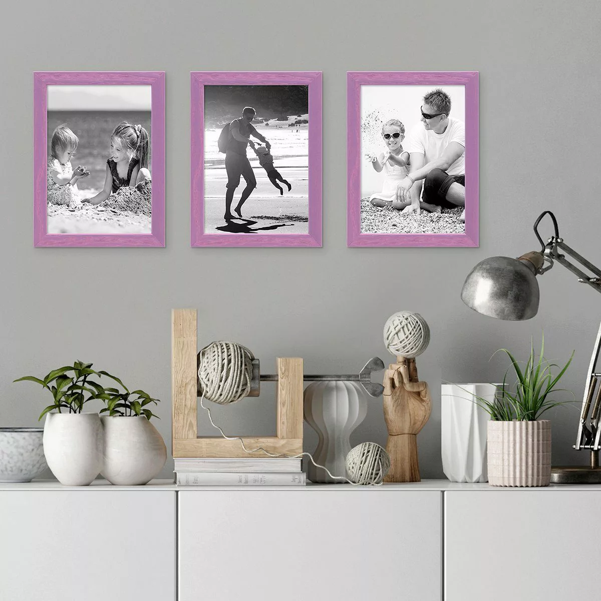 PHOTOLINI Bilderrahmen 3er Set Massivholz-Rahmen - günstig online kaufen