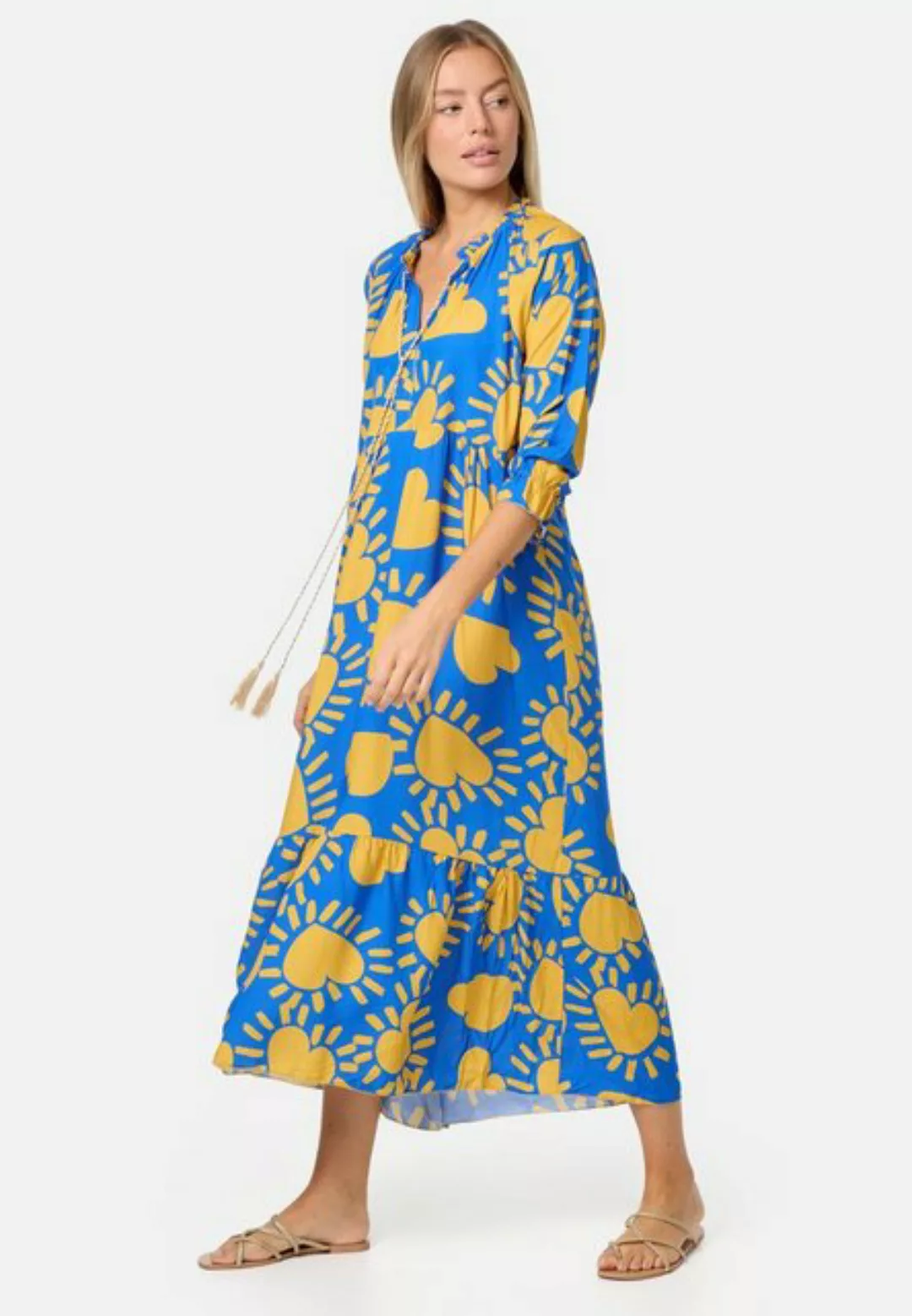 PM SELECTED Maxikleid PM-32 (Sommerkleid Jersey Strandkleid mit Muster in E günstig online kaufen