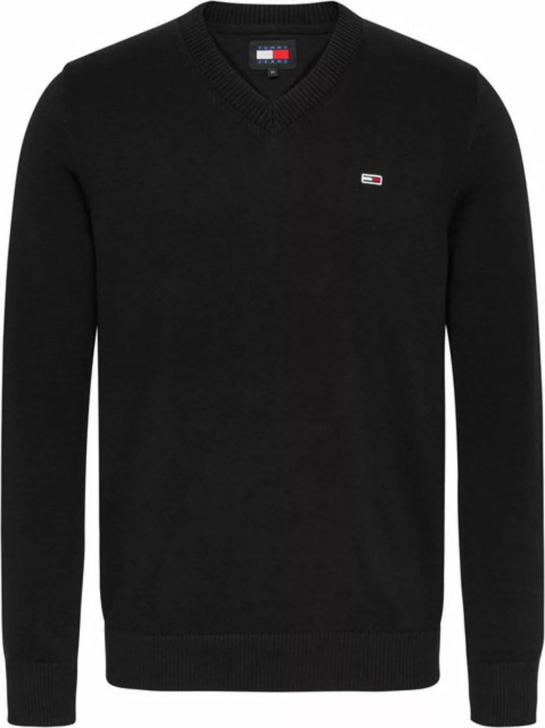 Tommy Jeans Sweatshirt TJM SLIM V NECK ESSNTL SWEATER mit Logostickerei günstig online kaufen