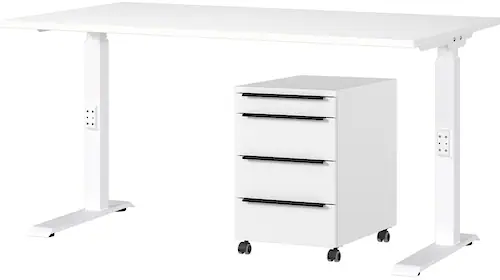 GERMANIA Büromöbel-Set "Mailand", 2-teiliges Set: Schreibtisch + Rollcontai günstig online kaufen