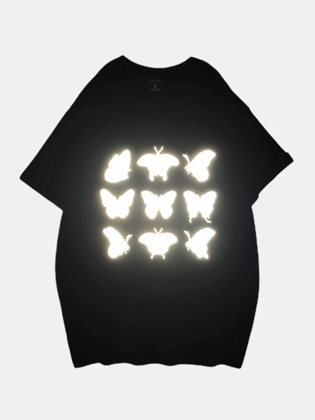 Herren 100% Baumwolle Reflective Butterfly Bedruckte Rundhals-Casual Kurzar günstig online kaufen