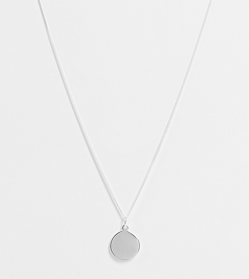 ASOS DESIGN – Silberfarbene Halskette aus Sterlingsilber mit schlichtem Sch günstig online kaufen