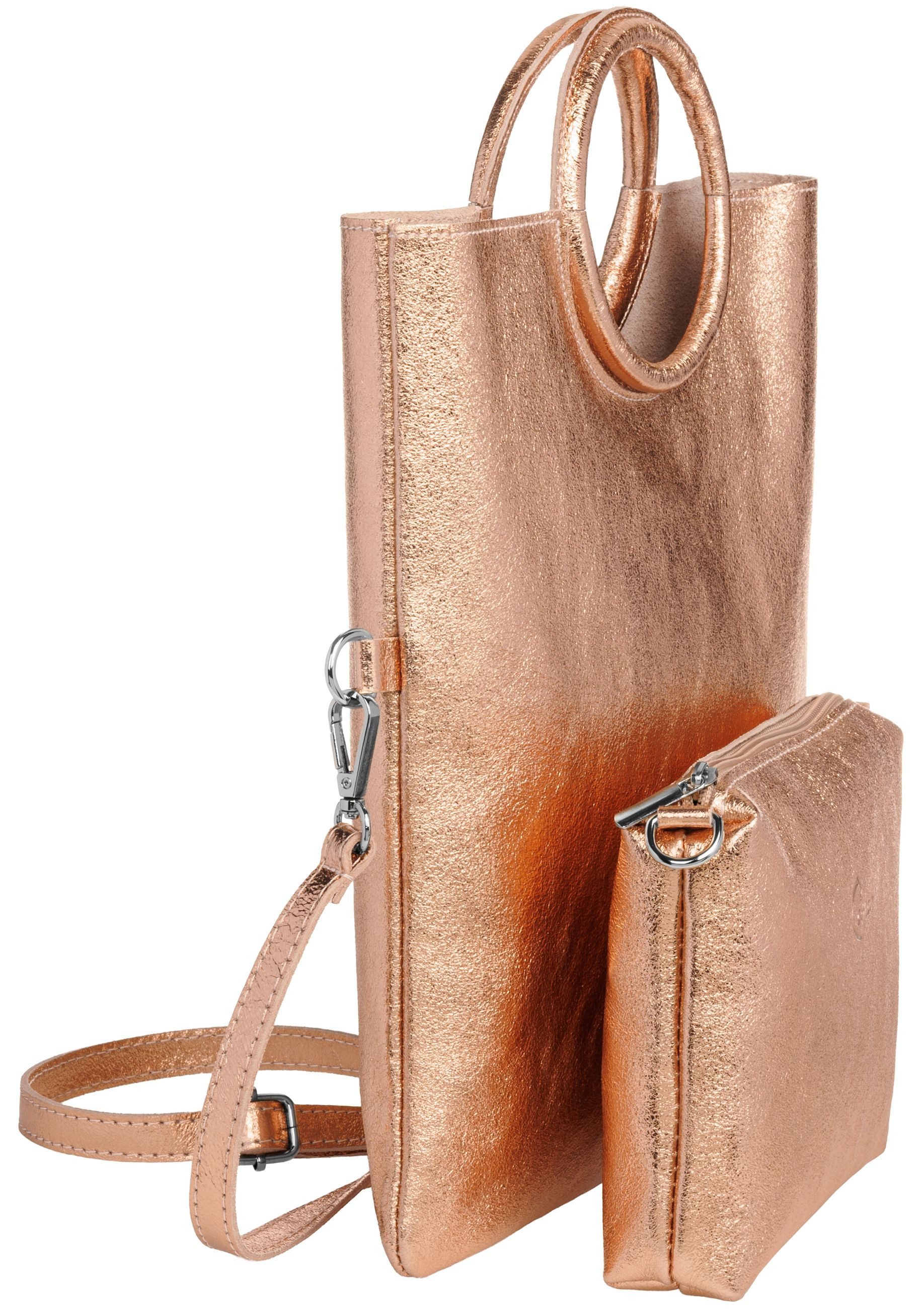 Caspar Umhängetasche 2in1 leder Set Handtasche günstig online kaufen