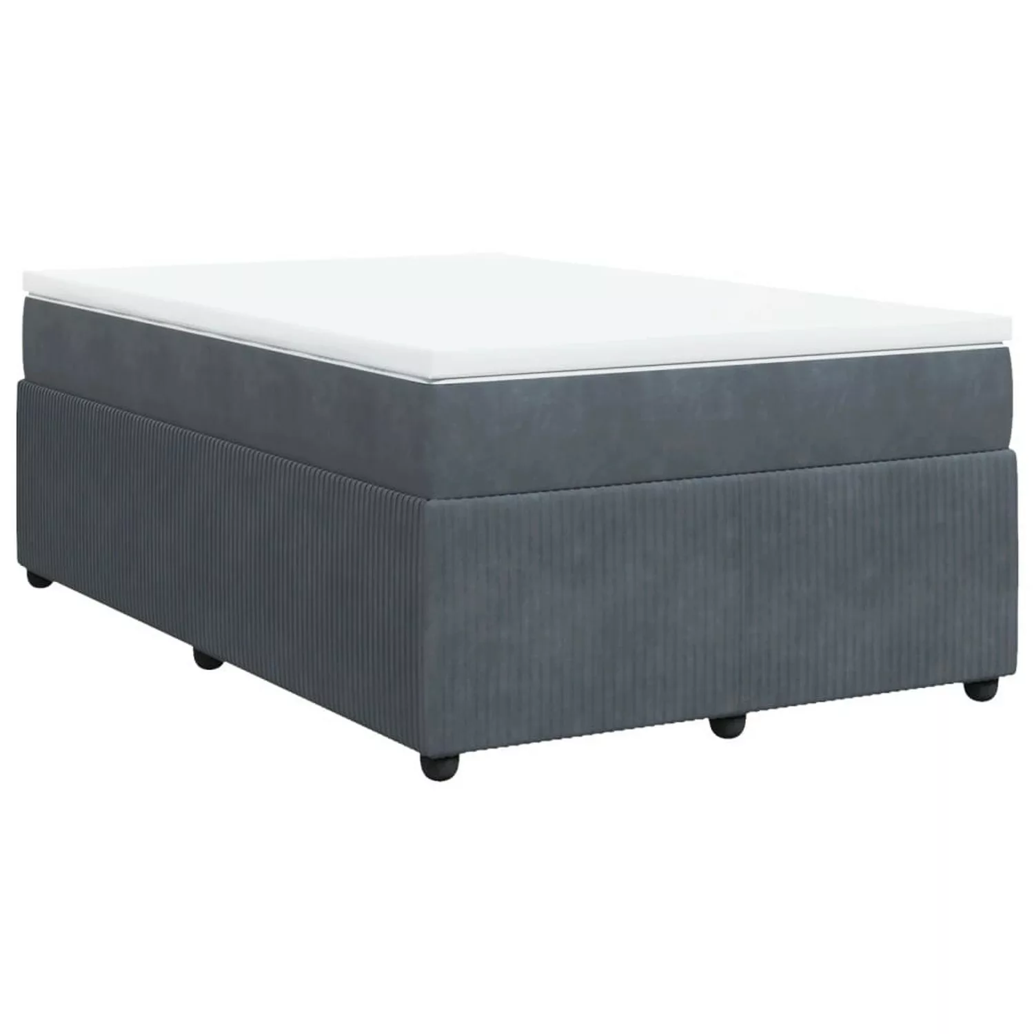 vidaXL Boxspringbett mit Matratze Dunkelgrau 120x190 cm Samt2108191 günstig online kaufen