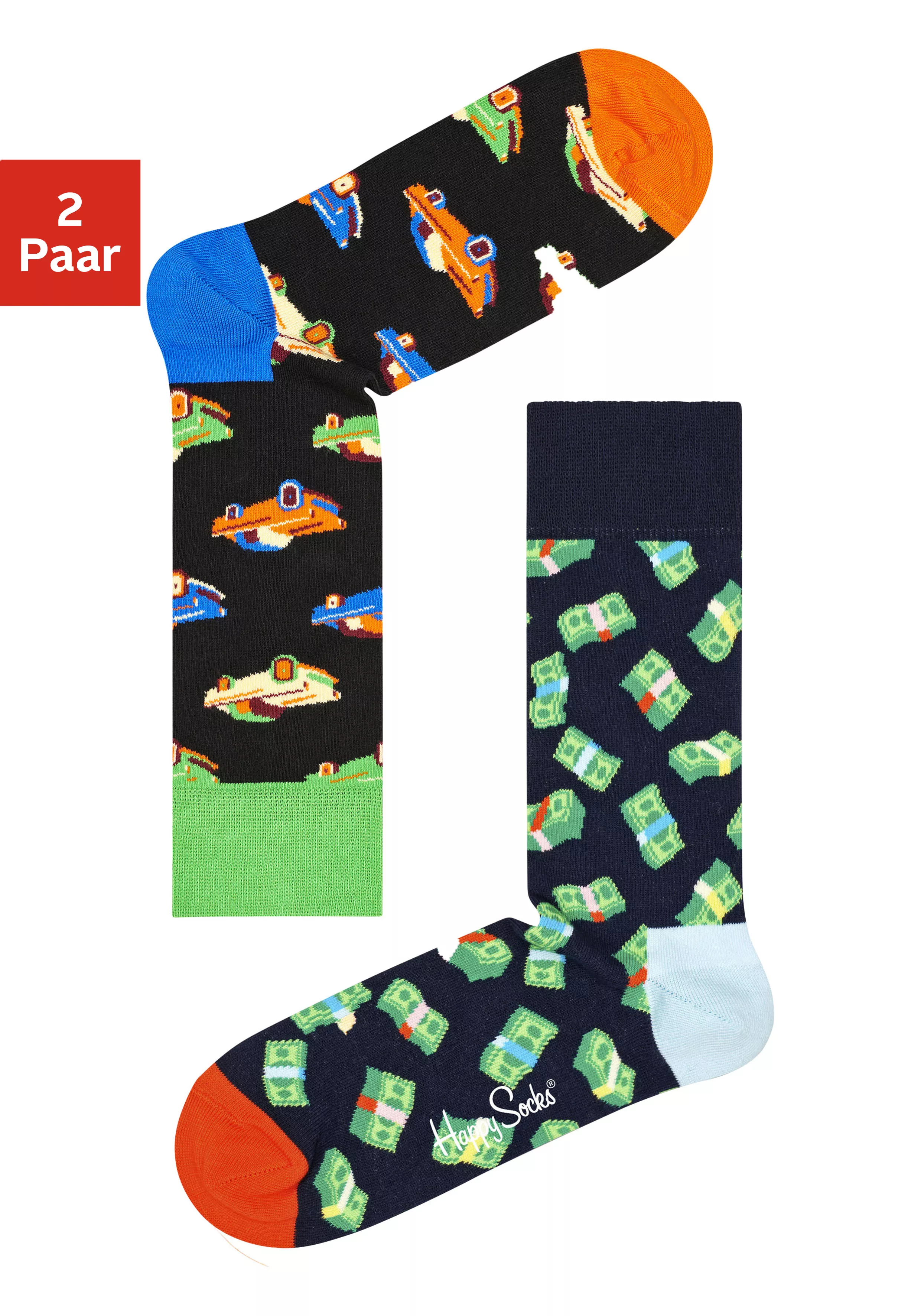 Happy Socks Socken "Money Money und CAR", (2 Paar), mit eingestrickten Moti günstig online kaufen