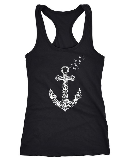 Neverless Tanktop Damen Tank Top Vogel Anker Anchor Birds Racerback günstig online kaufen