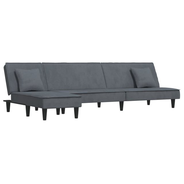 vidaXL Sofa Schlafsofa in L-Form Dunkelgrau 255x140x70 cm Samt günstig online kaufen