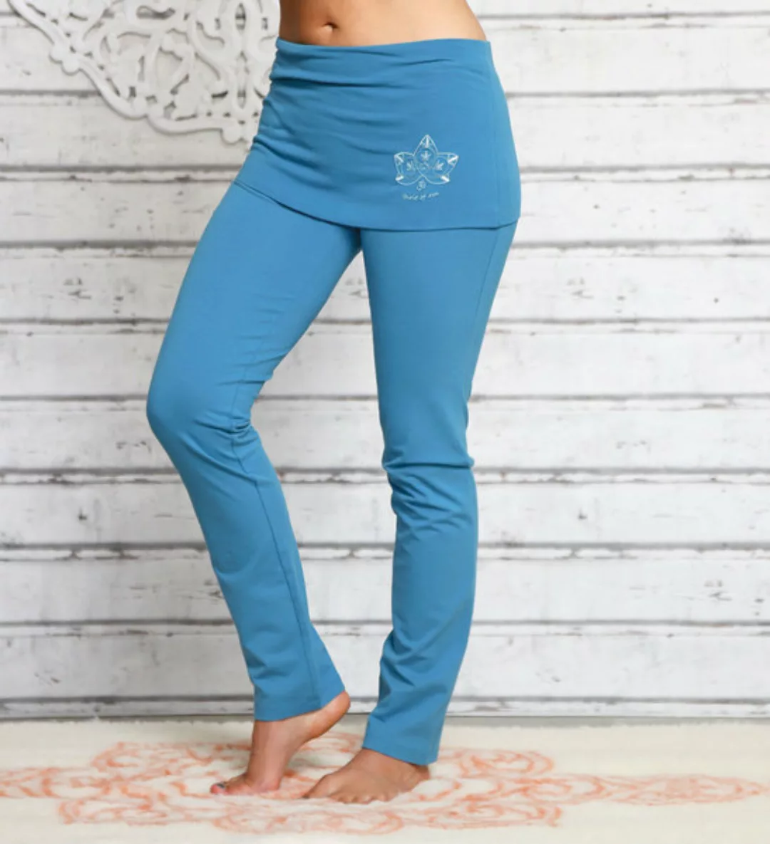 Yogahose Mit Breitem Rockbund Aloha-blau günstig online kaufen