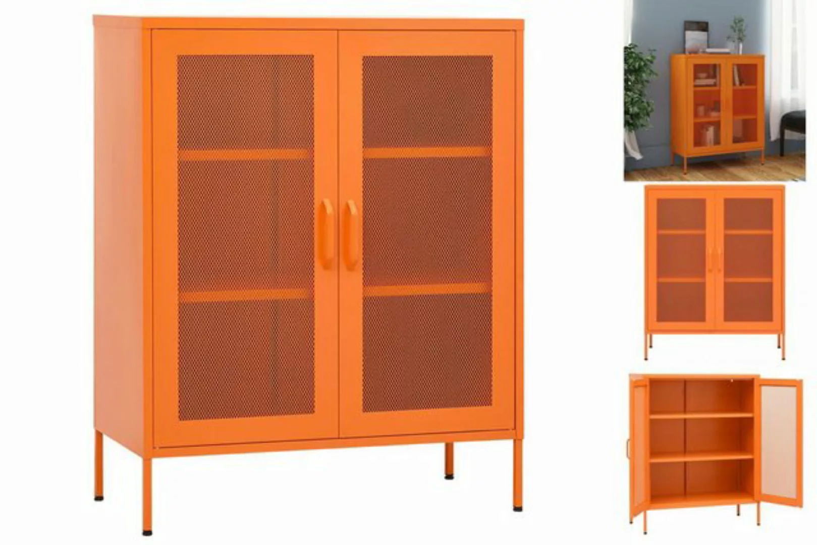 vidaXL Vitrine Lagerschrank Orange 80x35x101,5 cm Stahl günstig online kaufen