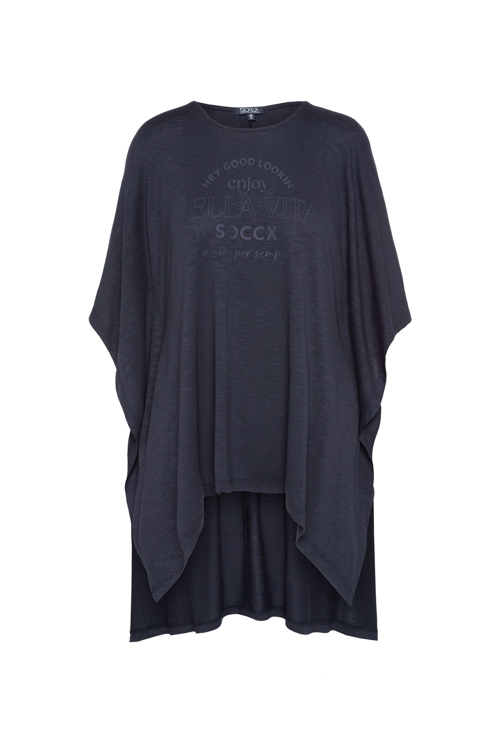 SOCCX 3/4-Arm-Shirt SOCCX Poncho-Shirt mit tonigem günstig online kaufen